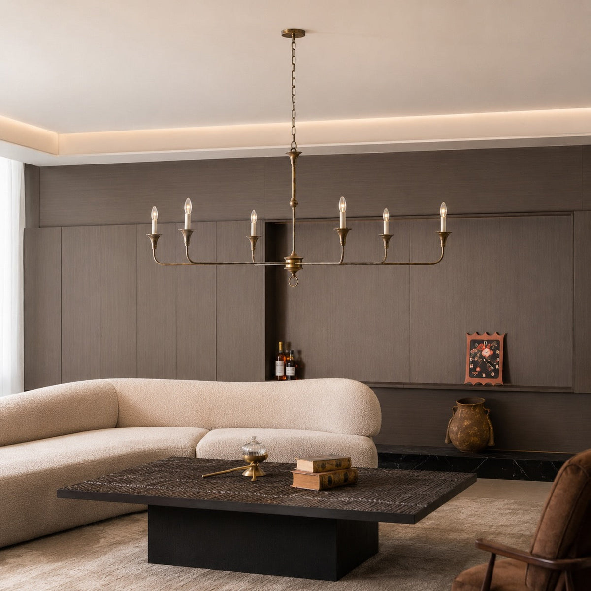 Candle Brass Chandelier E14 5-6 Head LED