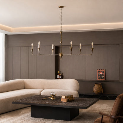 Candle Brass Chandelier E14 5-6 Head LED