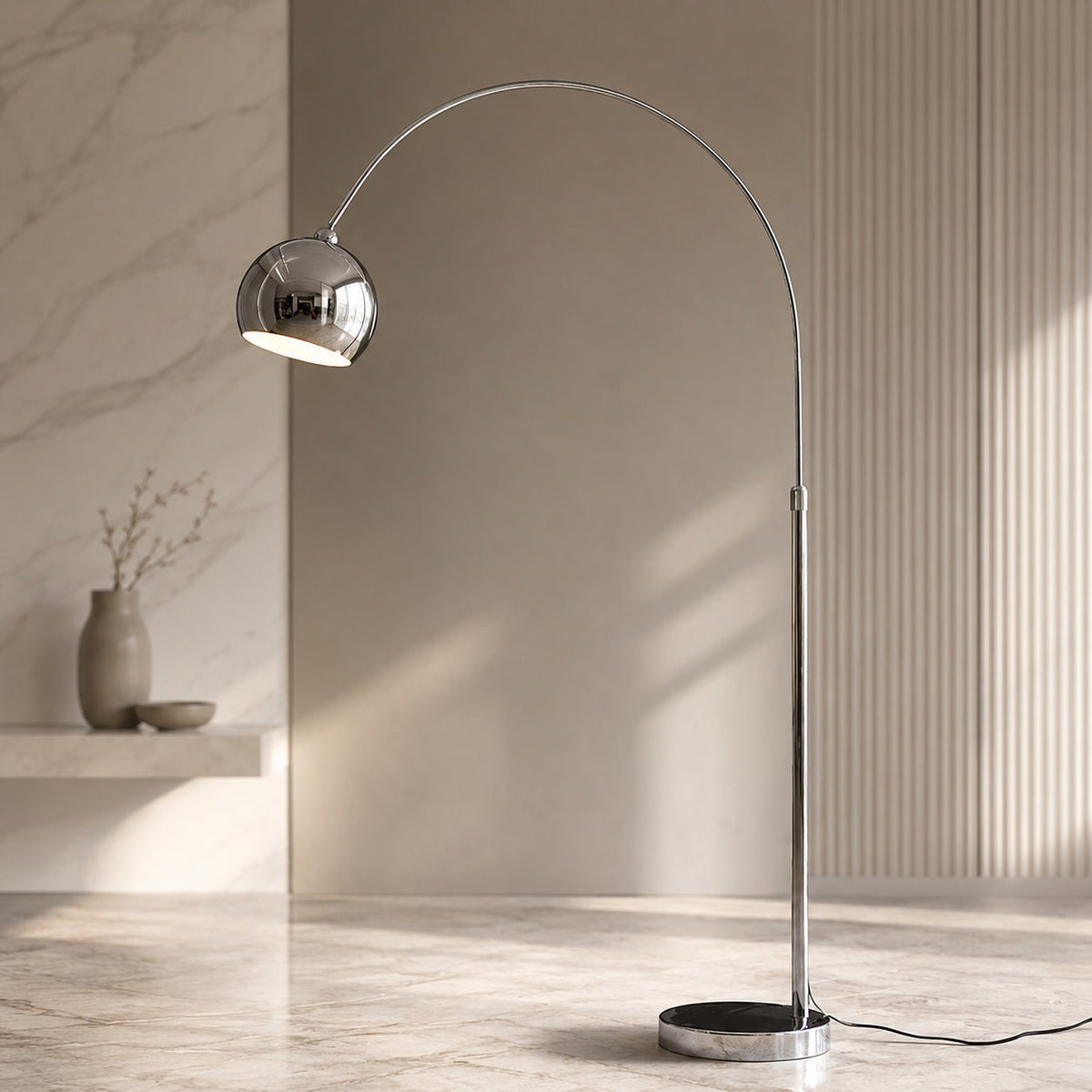 Angler Floor Lamp Matte Black Adjustable LED Metal
