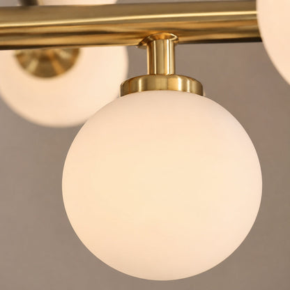 Linear Gold Frosted Glass Chandelier 16-Light LED