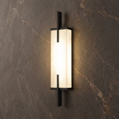 Alabaster Panel Wall Sconce Copper LED Adjustable Light