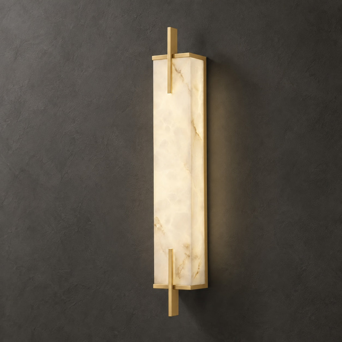 Alabaster Panel Wall Sconce Copper LED Adjustable Light
