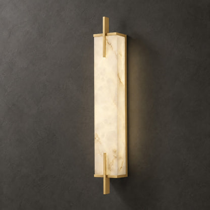 Alabaster Panel Wall Sconce Copper LED Adjustable Light