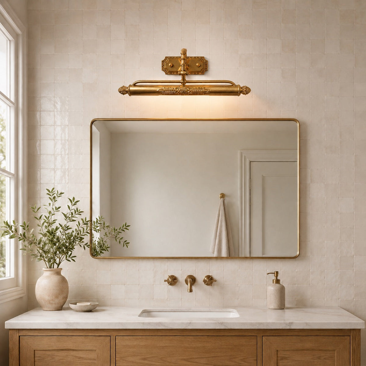 Adjustable Brass LED Wall Sconce 45–76cm Bedside & Living Room Light