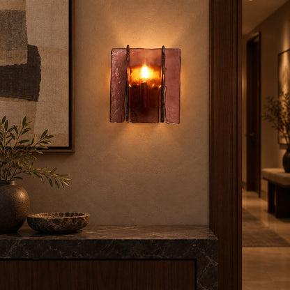 Overlapping Glass Wall Light Gold Metal LED Sconce