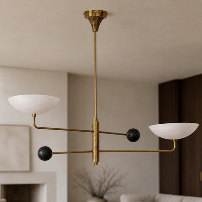 Antique Brass Metal Chandelier 5-Light LED