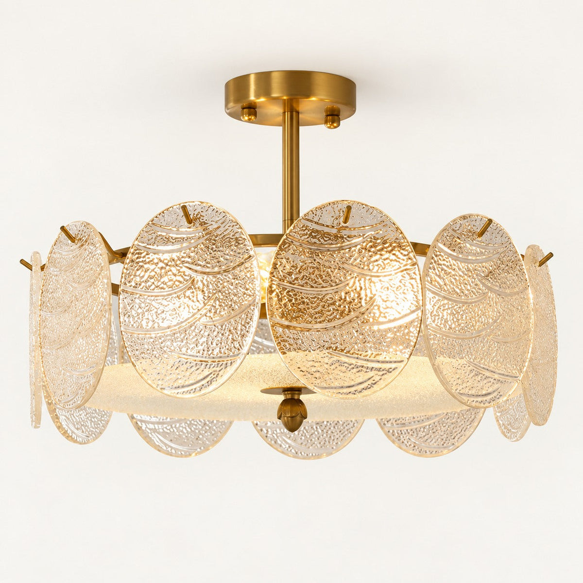 Copper Multi-Head LED Flush Mount Ceiling Light 5 to 8 Light Warm White