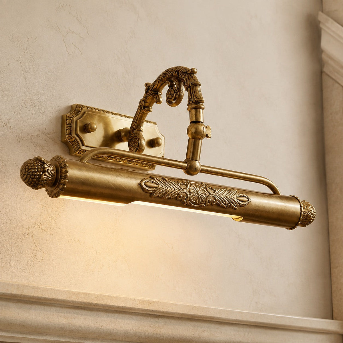 Adjustable Brass LED Wall Sconce 45–76cm Bedside & Living Room Light
