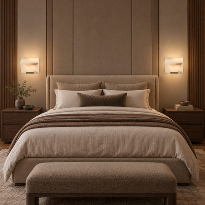 Stepped Alabaster Wall Light LED Wall Mounted Sconce