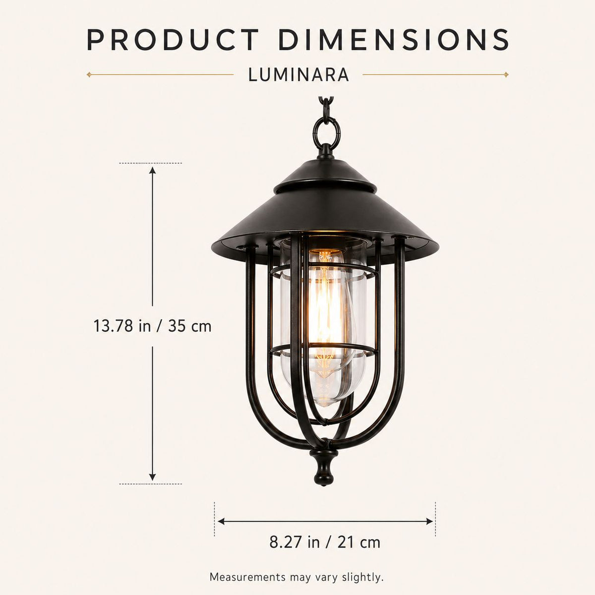Caged Cylinder Outdoor Pendant Lantern Porch Patio Weatherproof IP65