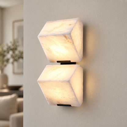 Stepped Alabaster Wall Light LED Wall Mounted Sconce