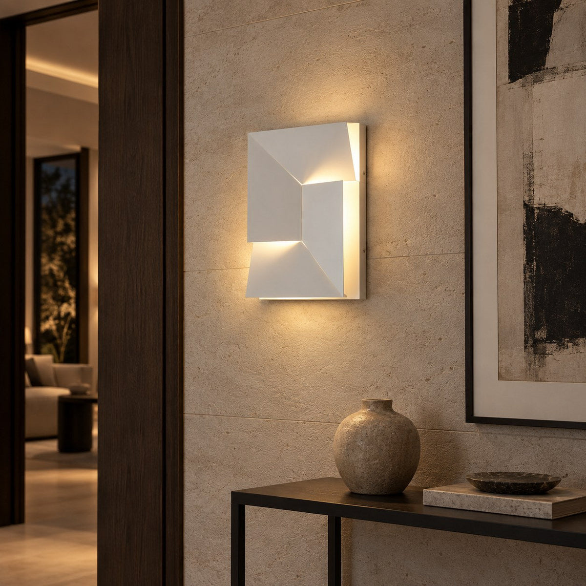 Folded Aluminium Wall Sconce Geometric LED Adjustable