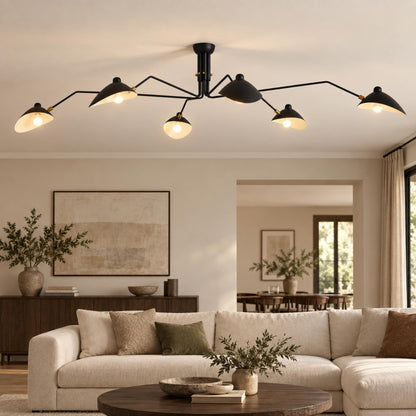 Adjustable Multi-Arm LED Flush Mount Ceiling Light Metal 3 or 6 Light