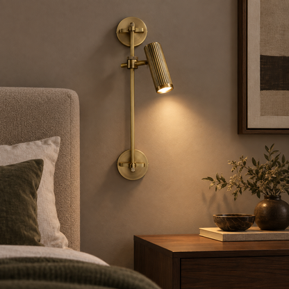Bronze Rail Wall Light Adjustable Spotlight LED Sconce