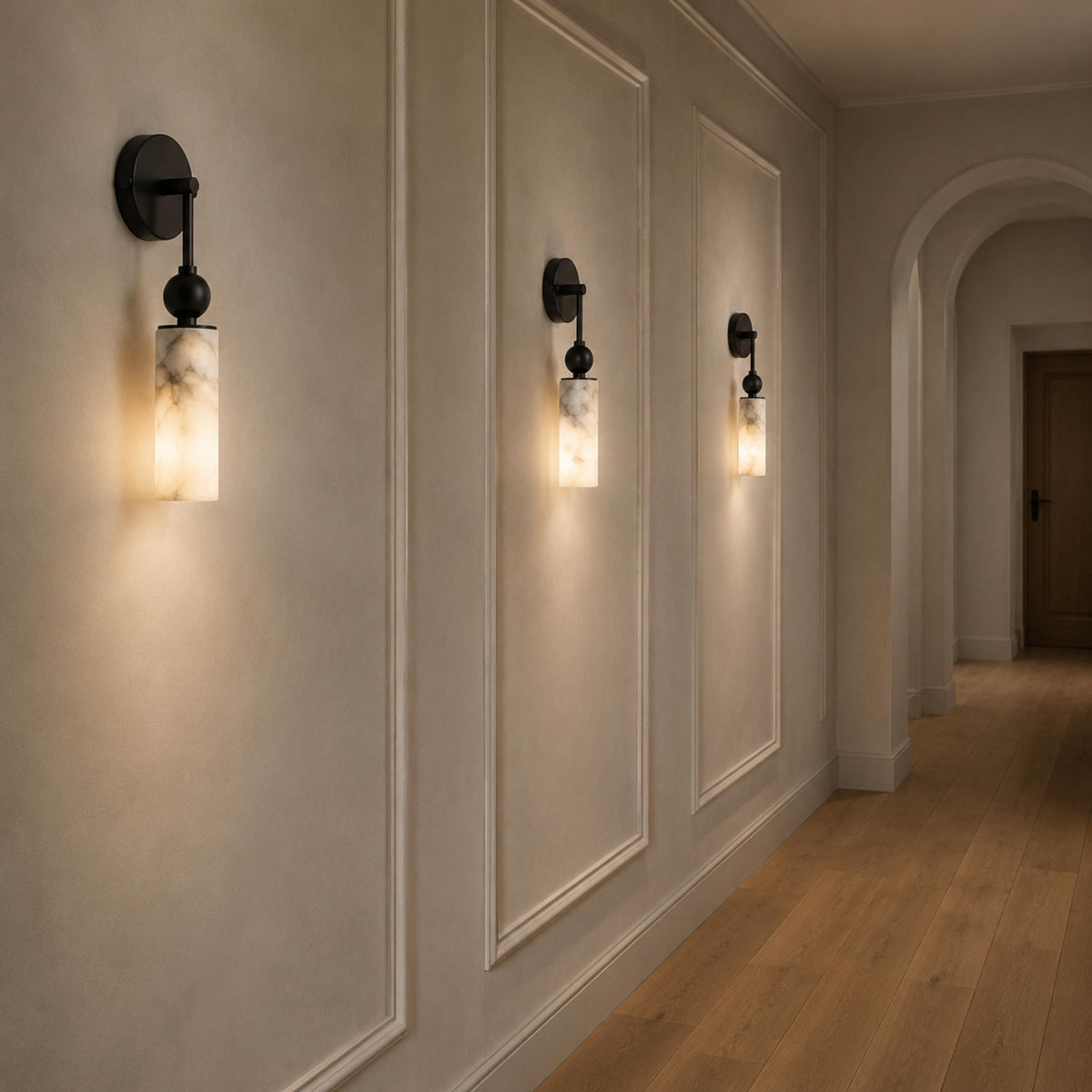 Flush Mount Glass Wall Light Adjustable LED Sconce