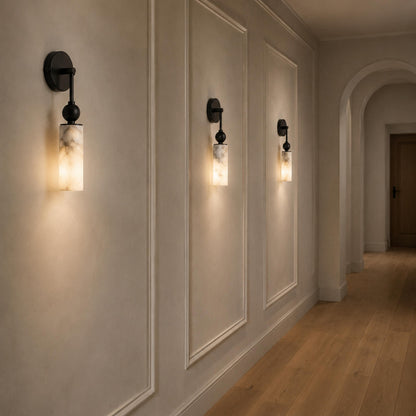 Flush Mount Glass Wall Light Adjustable LED Sconce