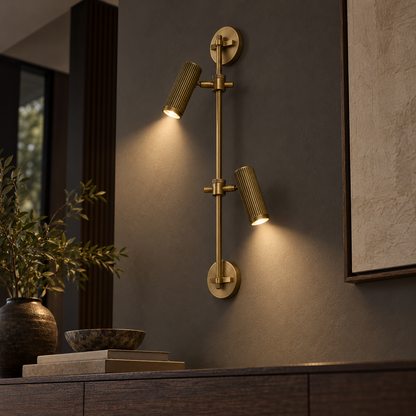 Bronze Rail Wall Light Adjustable Spotlight LED Sconce