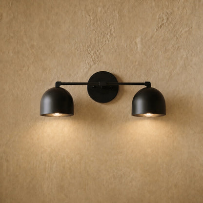 Solid Brass Double Dome Wall Sconce 46cm Vanity & Bedside Light