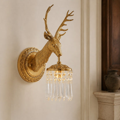 Antler Wall Light Crystal Metal LED Adjustable Sconce