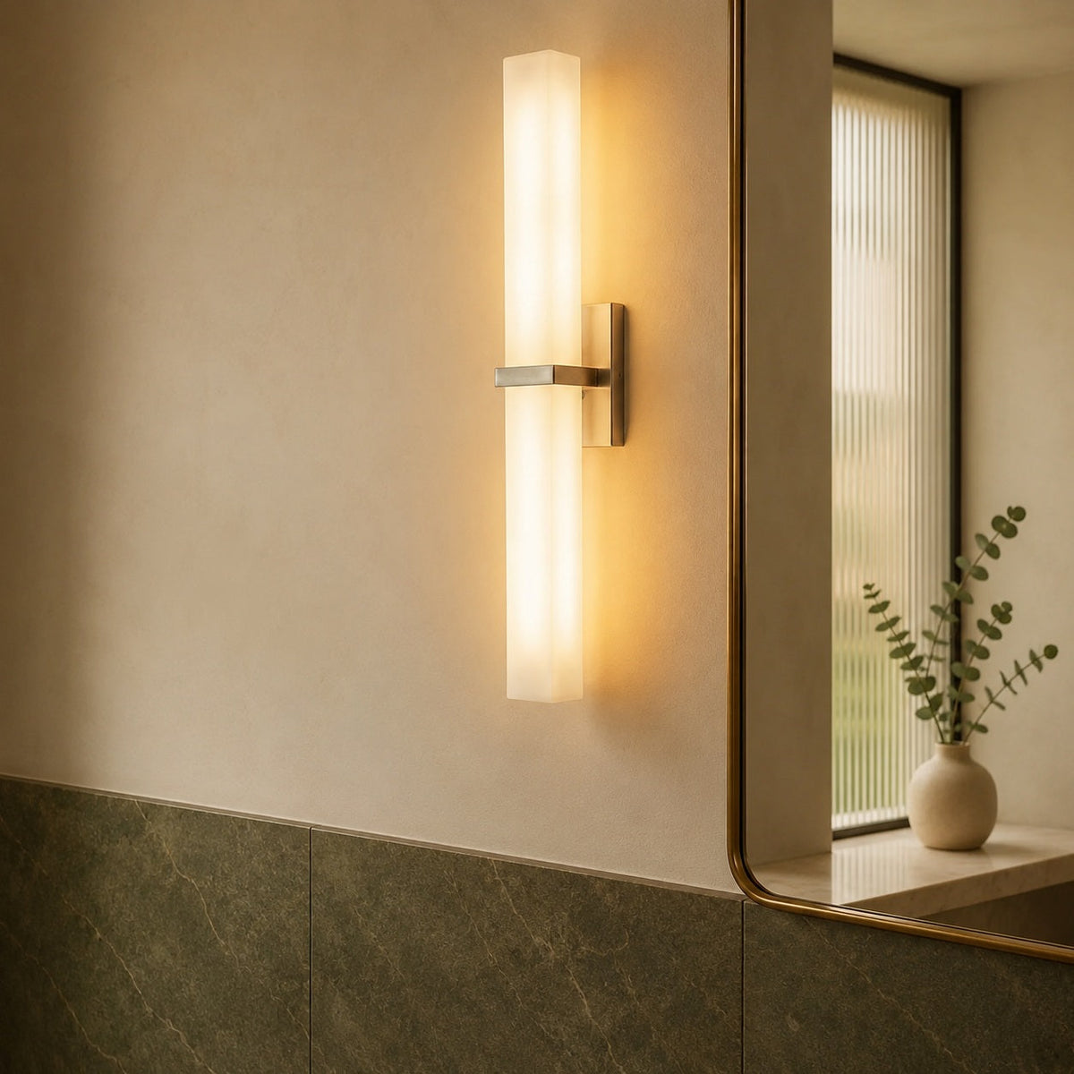 Stainless Steel Glass Panel LED Wall Light Bathroom & Hallway Sconce