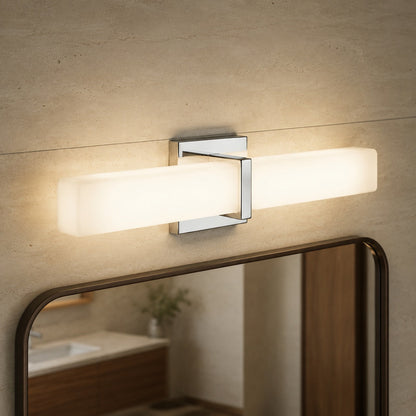 Stainless Steel Glass Panel LED Wall Light Bathroom & Hallway Sconce