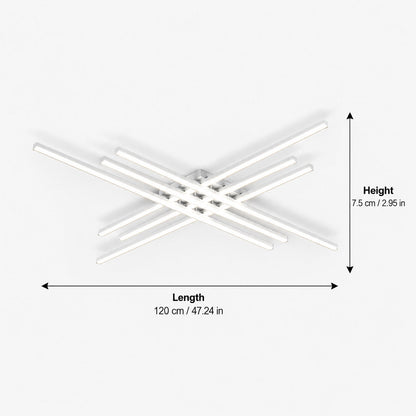 Long Strip LED Ceiling Light Iron Acrylic Adjustable Dimmable White or Black