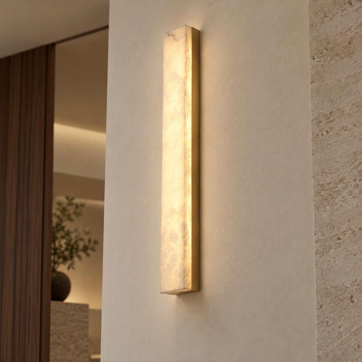 Alabaster Stone Wall Lamp LED Warm Sconce Wall Mounted