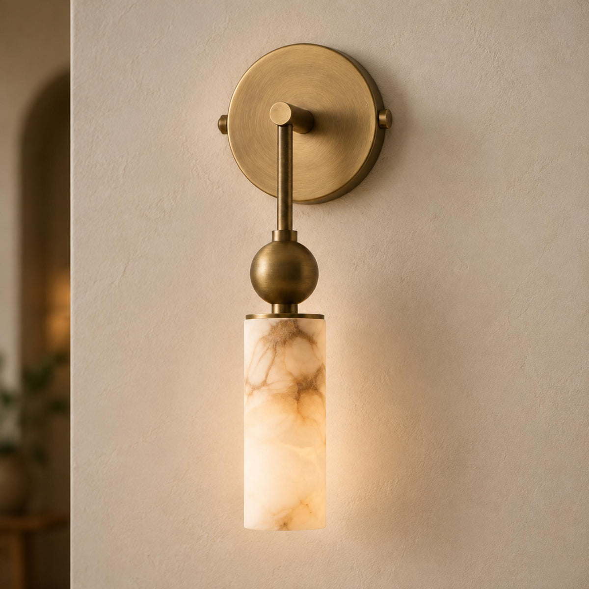Flush Mount Glass Wall Light Adjustable LED Sconce