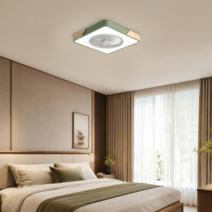 Bladeless Round or Square Flush Mount Ceiling Fan with Dimmable 36W LED Light