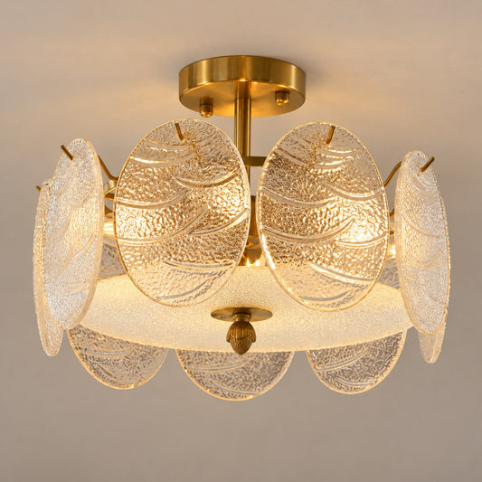 Copper Multi-Head LED Flush Mount Ceiling Light 5 to 8 Light Warm White