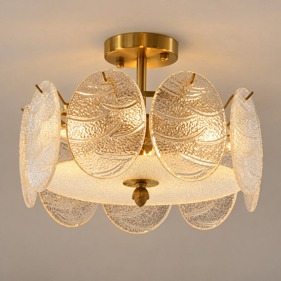 Copper Multi-Head LED Flush Mount Ceiling Light 5 to 8 Light Warm White