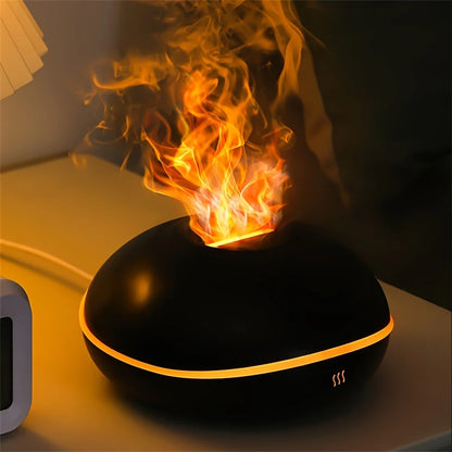 Flame Aroma Diffuser Humidifier Crackle Night Light