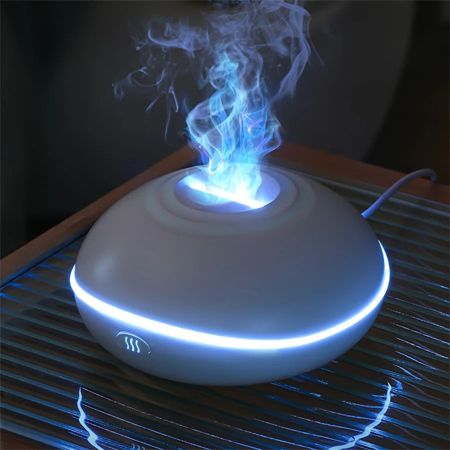 Flame Aroma Diffuser Humidifier Crackle Night Light