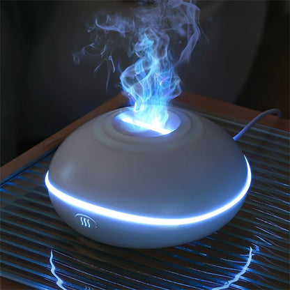 Flame Aroma Diffuser Humidifier Crackle Night Light