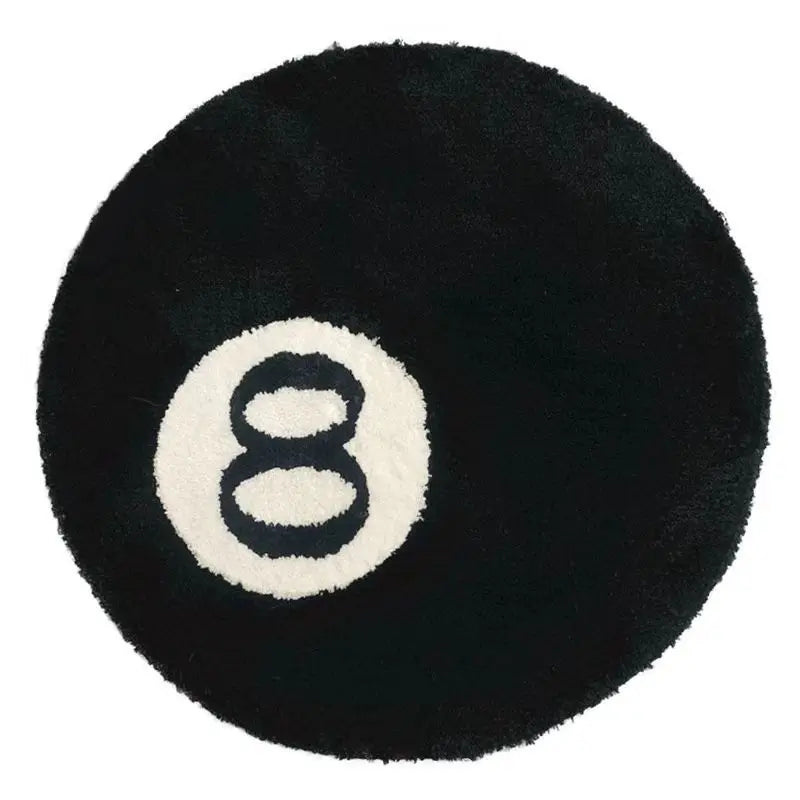 Halloween 8 Ball Round Tufted Rug Soft Accent Mat