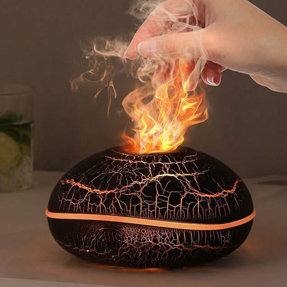 Flame Aroma Diffuser Humidifier Crackle Night Light