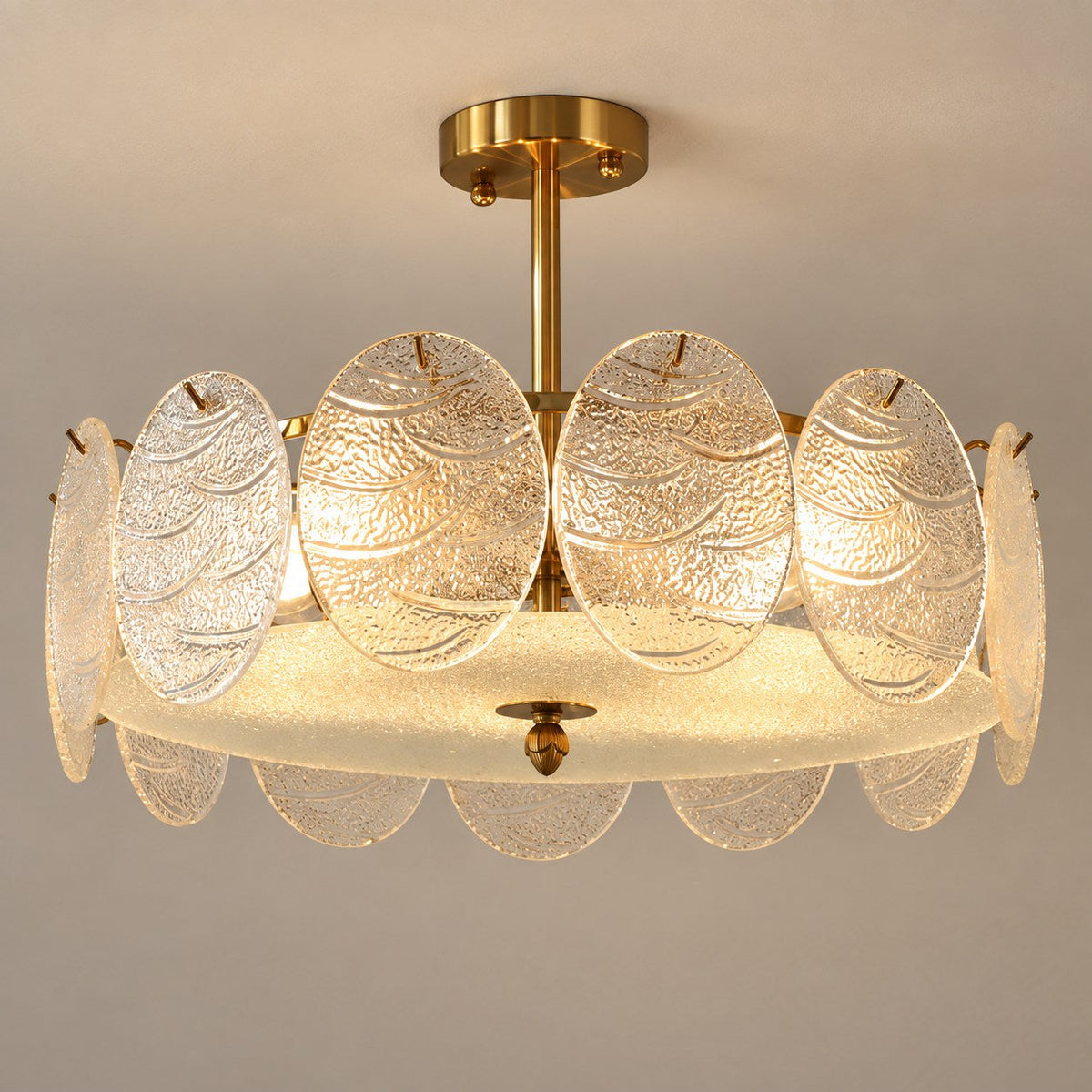 Copper Multi-Head LED Flush Mount Ceiling Light 5 to 8 Light Warm White