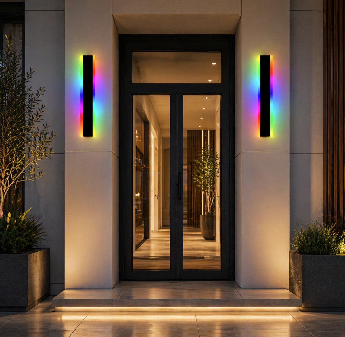 Modern Outdoor Wall Light Waterproof Aluminum LED with Remote Control IP65