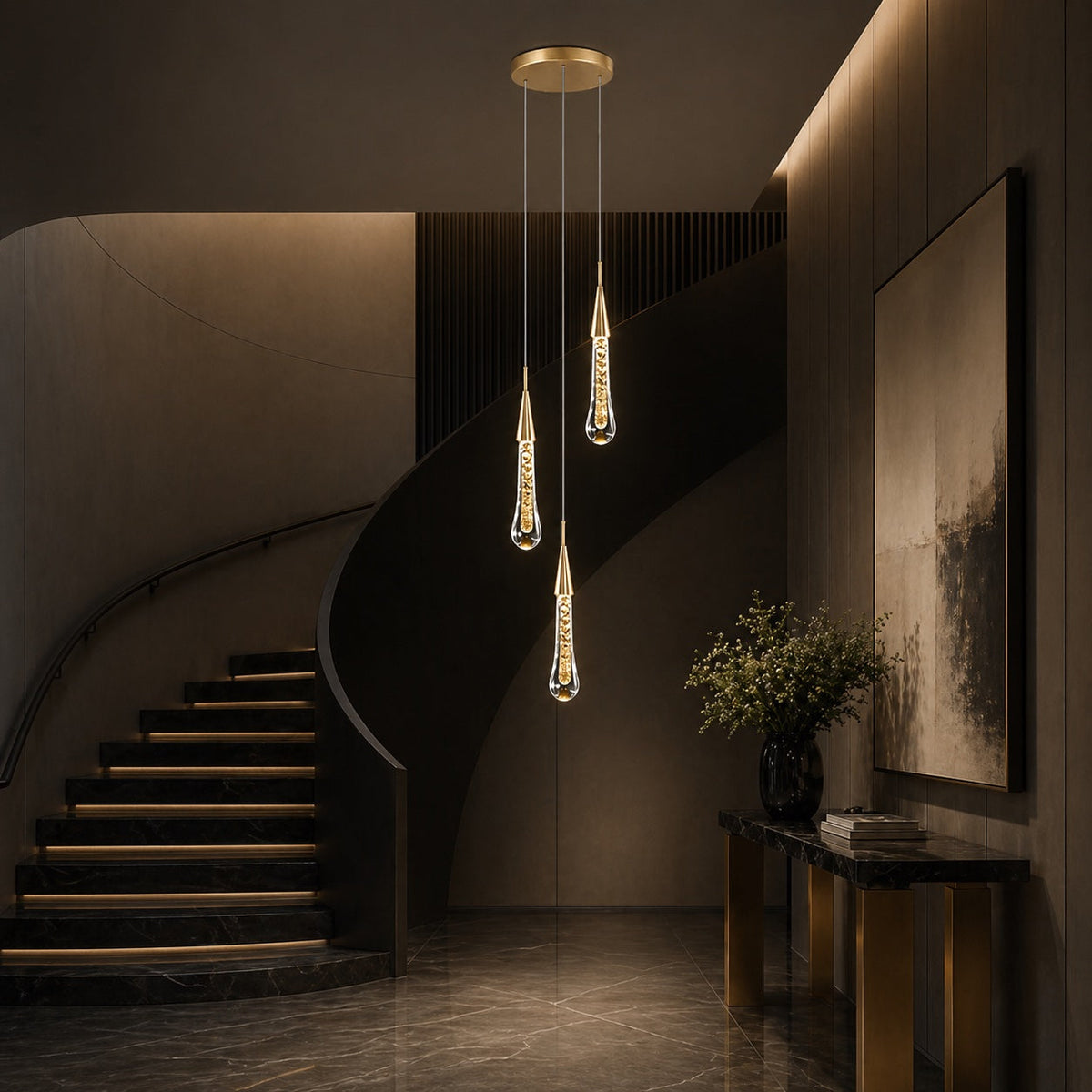 Long Crystal Chandelier Aluminium 1-48 Head LED