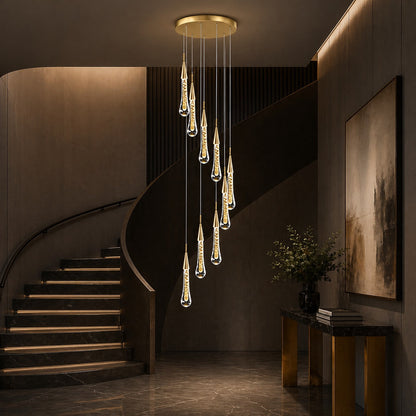 Long Crystal Chandelier Aluminium 1-48 Head LED