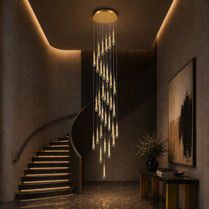Long Crystal Chandelier Aluminium 1-48 Head LED