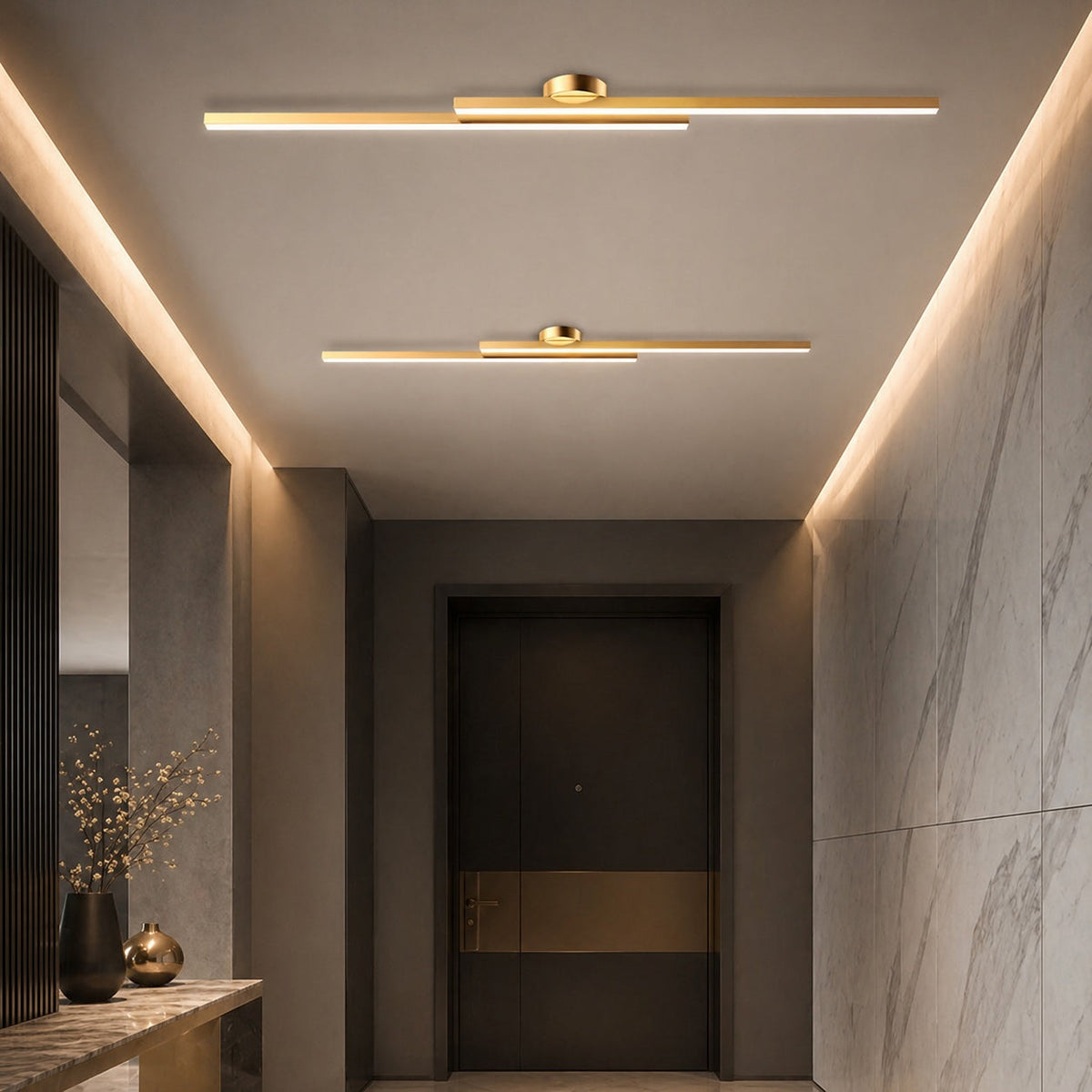 Modern Flush Mount Ceiling Light Aluminum LED Fixture for Minimalist Interiors