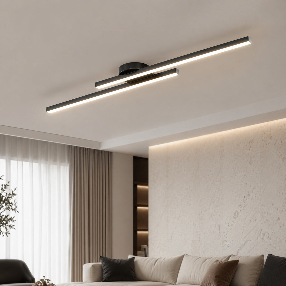 Modern Flush Mount Ceiling Light Aluminum LED Fixture for Minimalist Interiors