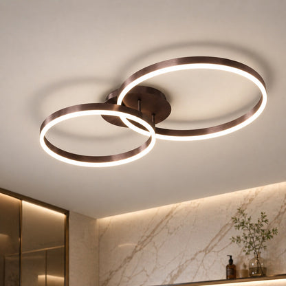 Modern LED Ceiling Light Flush Mount Aluminum Multi-Ring Design for Bedroom Living Room