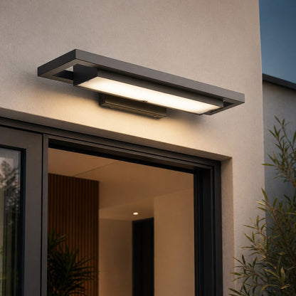 Modern Black Outdoor Wall Light Waterproof Aluminum LED Fixture for Entryway Garden 110-240V