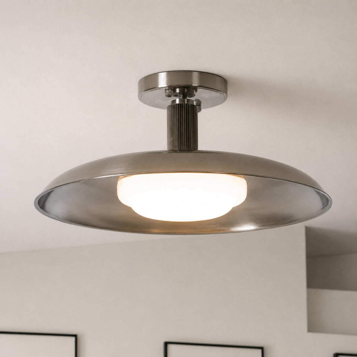 Adjustable Metal LED Flush Mount Ceiling Light Gold or Nickel Dimmable