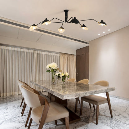 Aluminium & Brass Adjustable LED Flush Mount Ceiling Light 3 or 6 Light