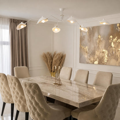 Aluminium & Brass Adjustable LED Flush Mount Ceiling Light 3 or 6 Light