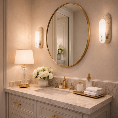 Alabaster Oval Wall Sconce LED Warm Ambient Lighting