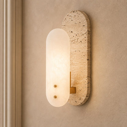 Alabaster Oval Wall Sconce LED Warm Ambient Lighting